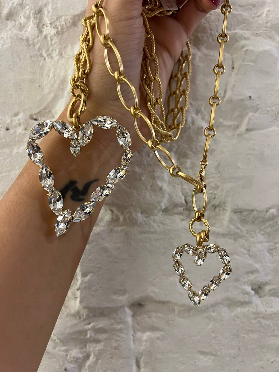 Collana catena cuore strass big - alessandraavallone