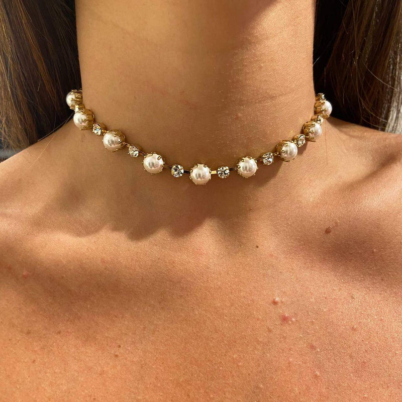 Choker Perla e strass - alessandraavallone