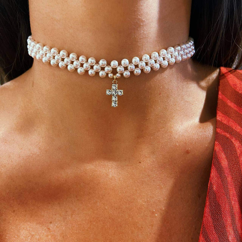 Choker perline e croce - alessandraavallone