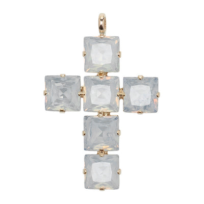 Croce Bianca Quadrata Oro