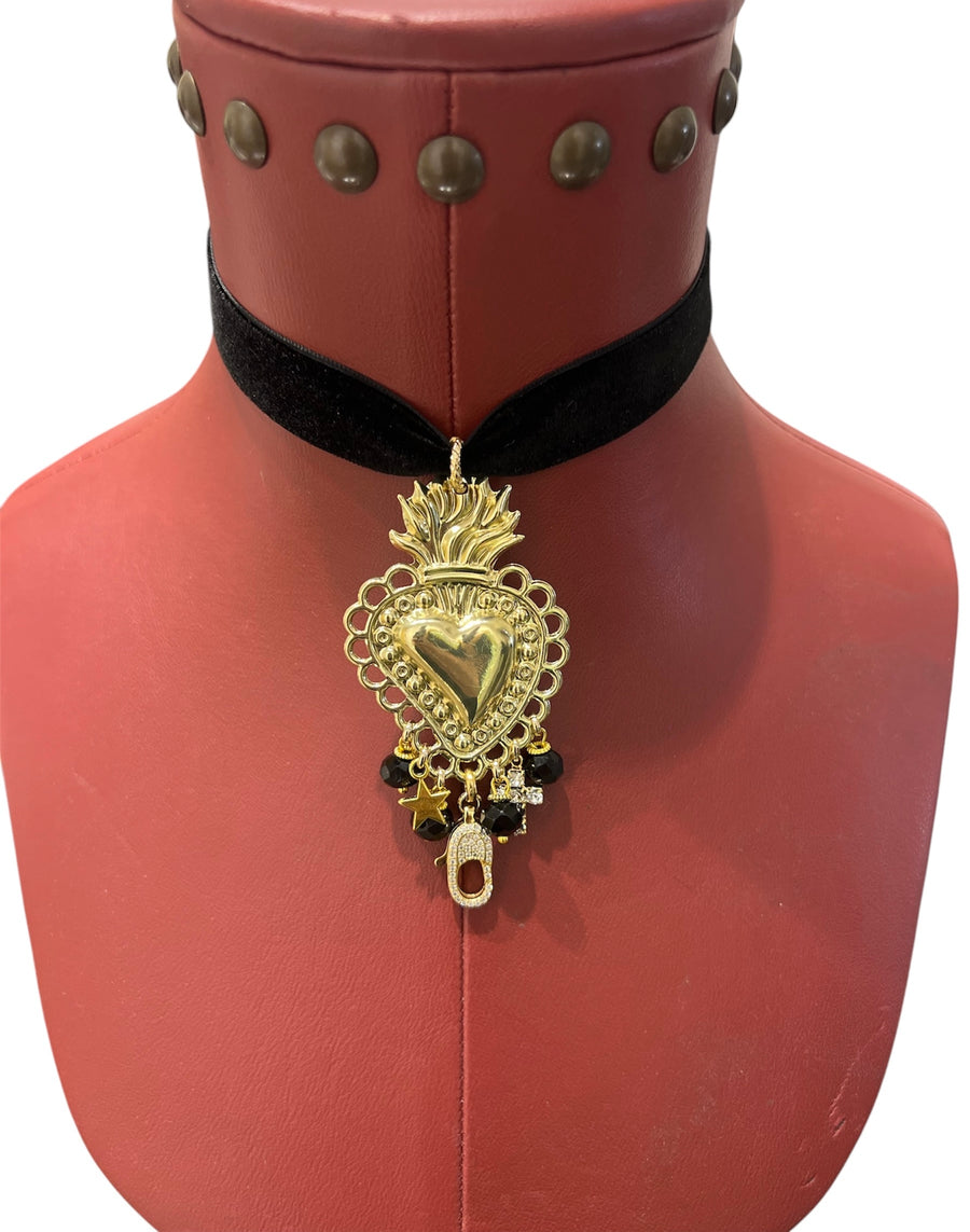 Choker velluto e Cuore Sacro - alessandraavallone