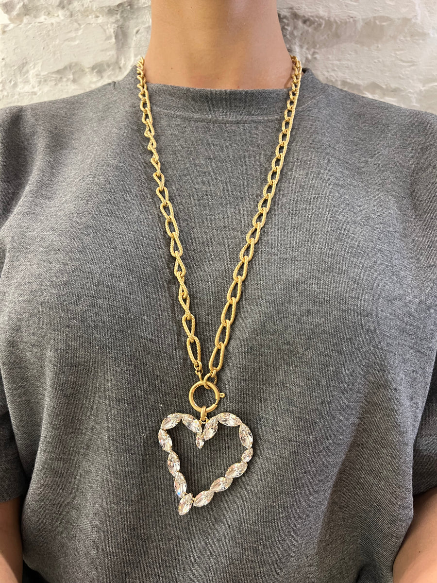 Collana catena cuore strass big - alessandraavallone