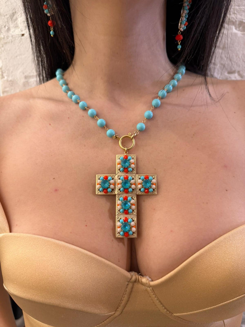 Collana Croce Ricamo