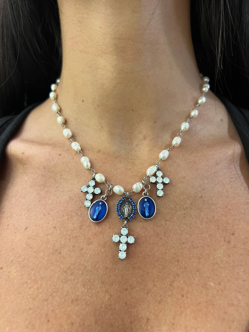 Collana Madonne e Croce Silver - alessandraavallone