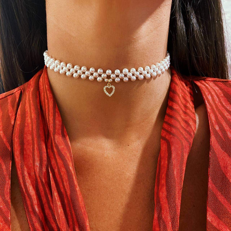 Choker perline e cuore - alessandraavallone