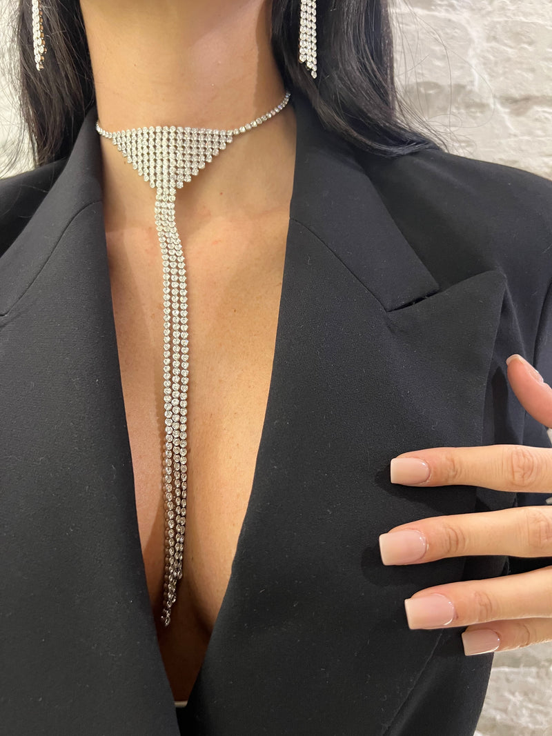 Collana Cravattino strass