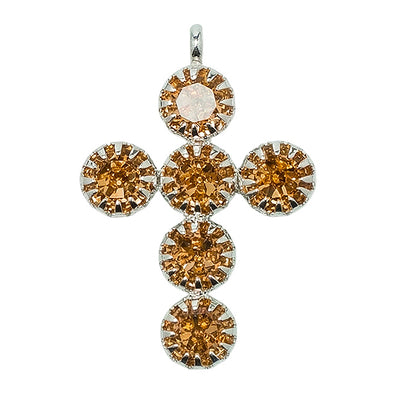Croce Ambra Tonda Argento