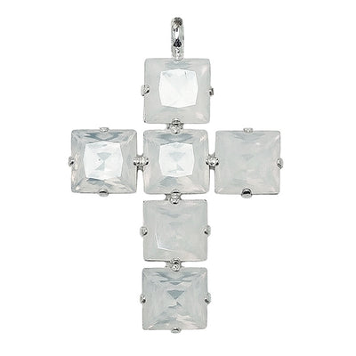 Croce Bianca Quadrata Argento