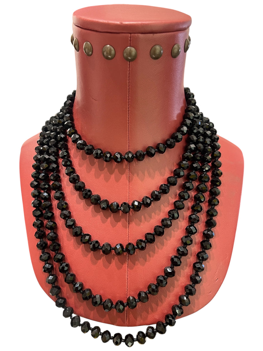 Collana 5 Fili in Cristallo in colore Nero o Panna - Alessandra Avallone