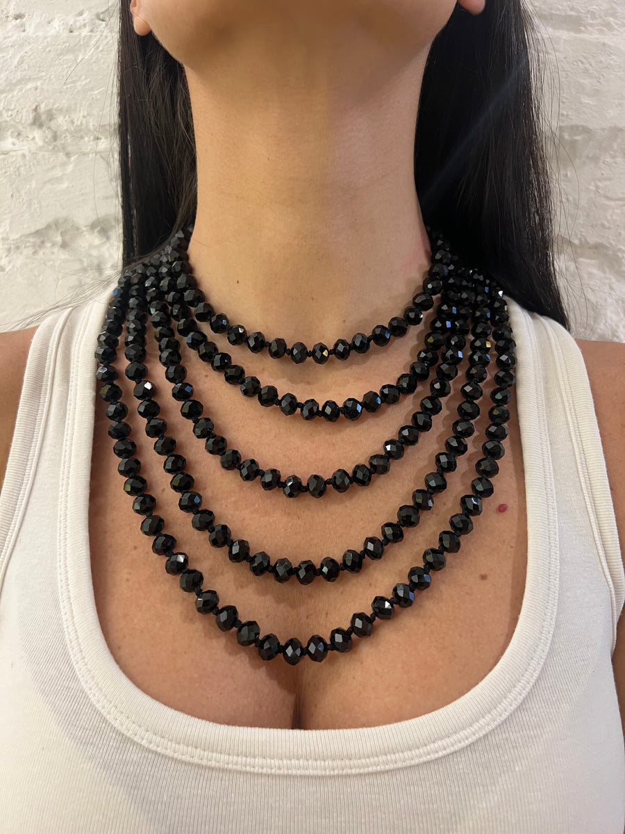 Collana 5 Fili in Cristallo in colore Nero o Panna - Alessandra Avallone