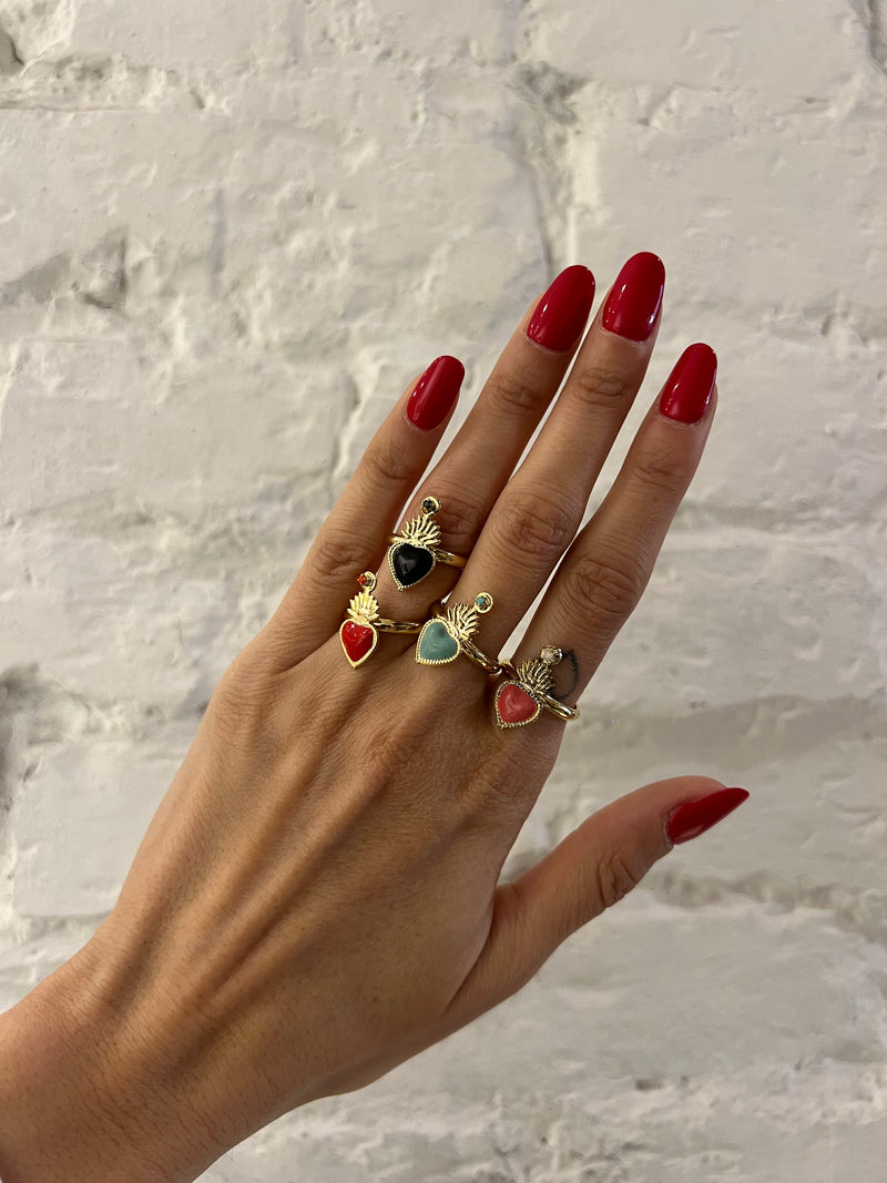 Anello Cuore Sacro Smaltato - Alessandra Avallone
