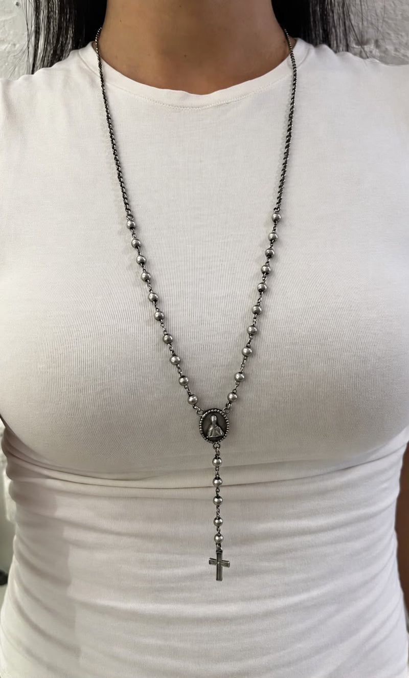 Collana rosario San Gennaro argento antico