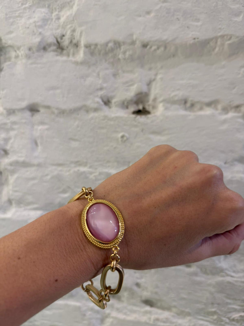 Bracciale con pietra ovale