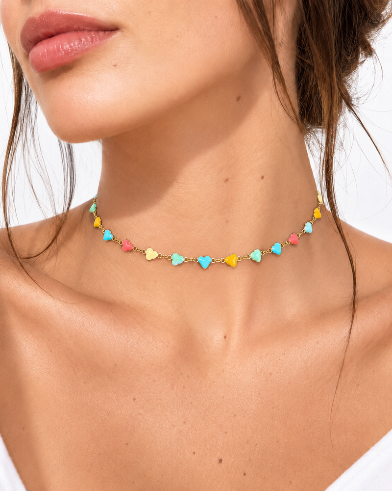 choker cuoricini smaltati