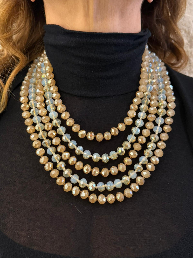 collana multifilo cristalli