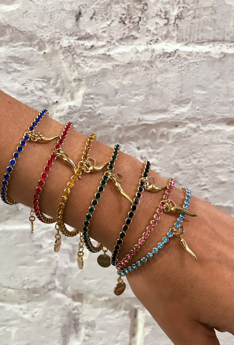 bracciale tennis con cornetto e cuoricino